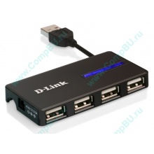 Карманный USB 2.0 концентратор D-Link DUB-104 в Сходне, USB хаб DLink DUB104 (Сходня)